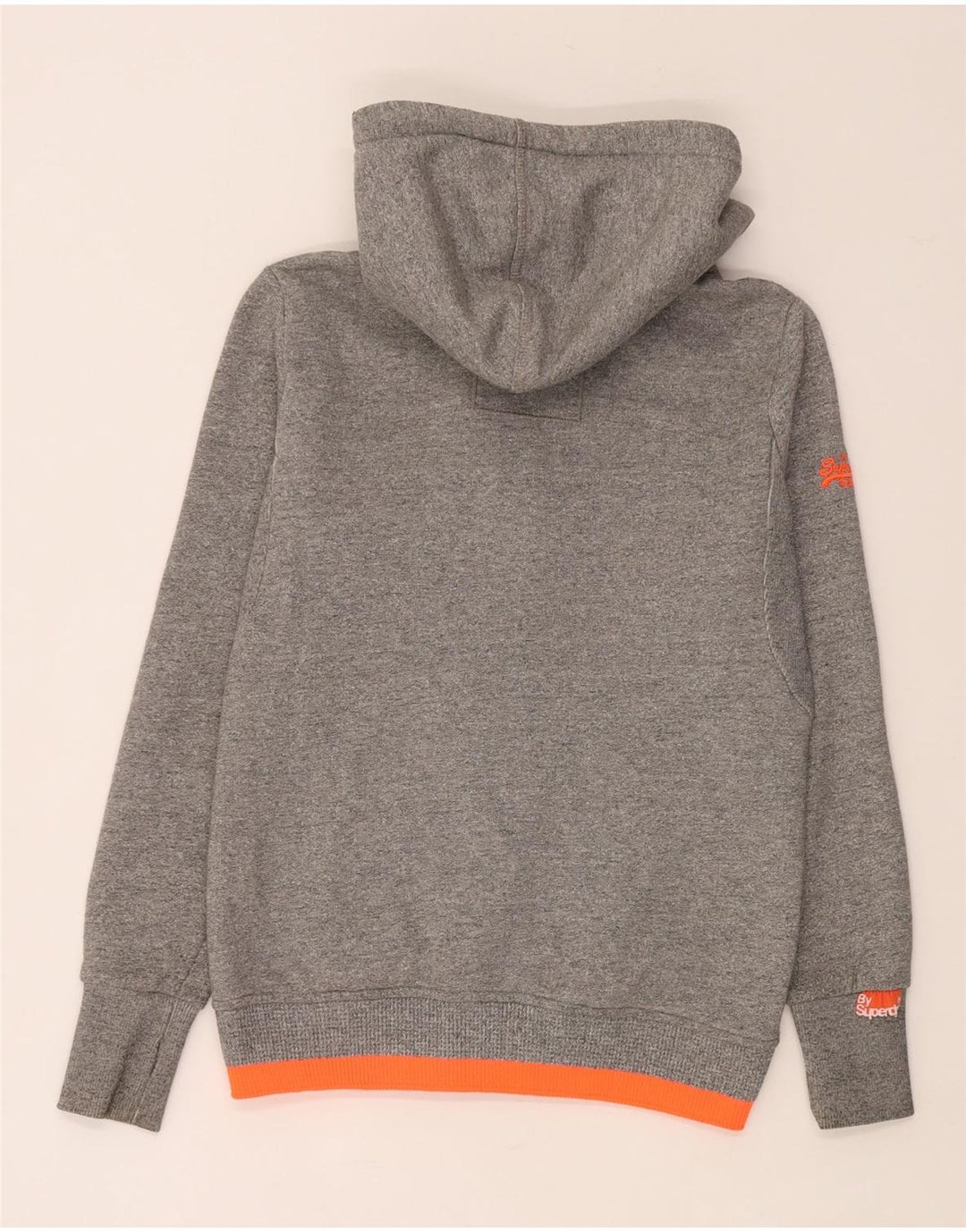 Maglione con cappuccio e zip da uomo Superdry in cotone color block grigio medio