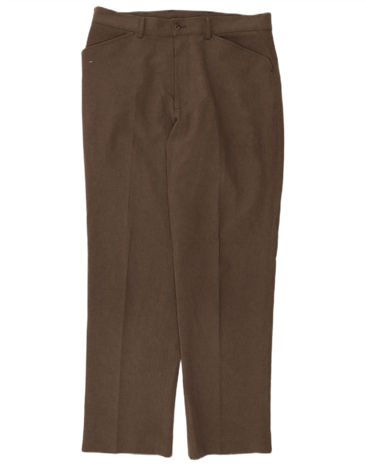 Pantaloni chino dritti da donna Farah W34 L31 poliestere marrone