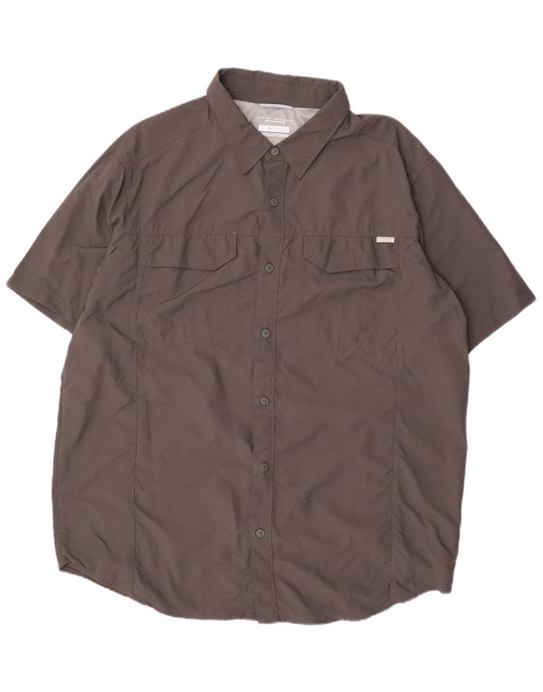 Camicia a maniche corte Omni-Shade da uomo COLUMBIA XL in nylon grigio