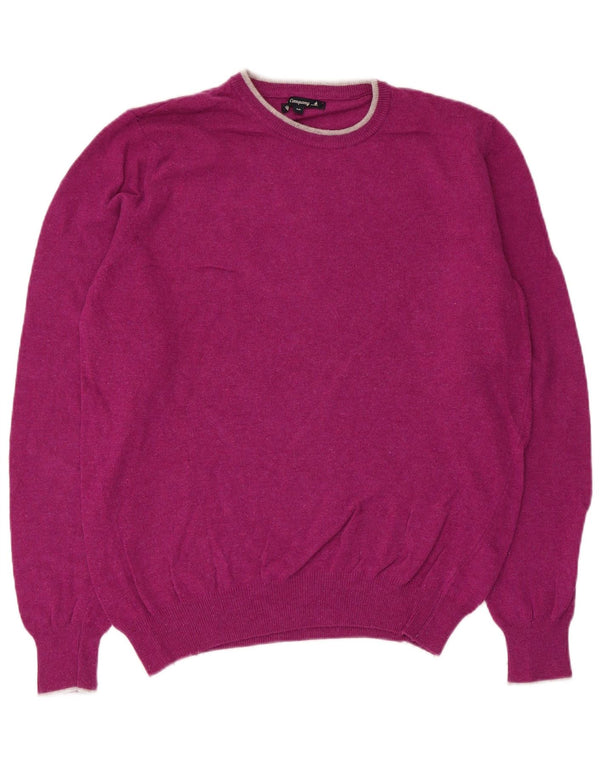 Best Company Maglione girocollo da uomo in lana merino viola medio