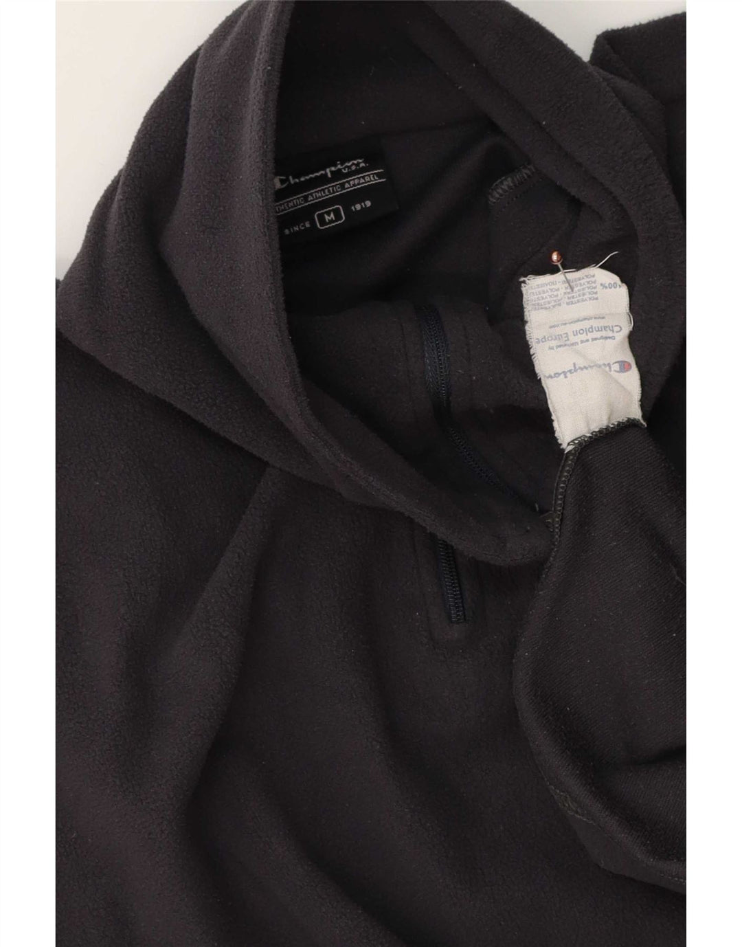 Maglione in pile da uomo Champion con zip e collo in poliestere grigio medio
