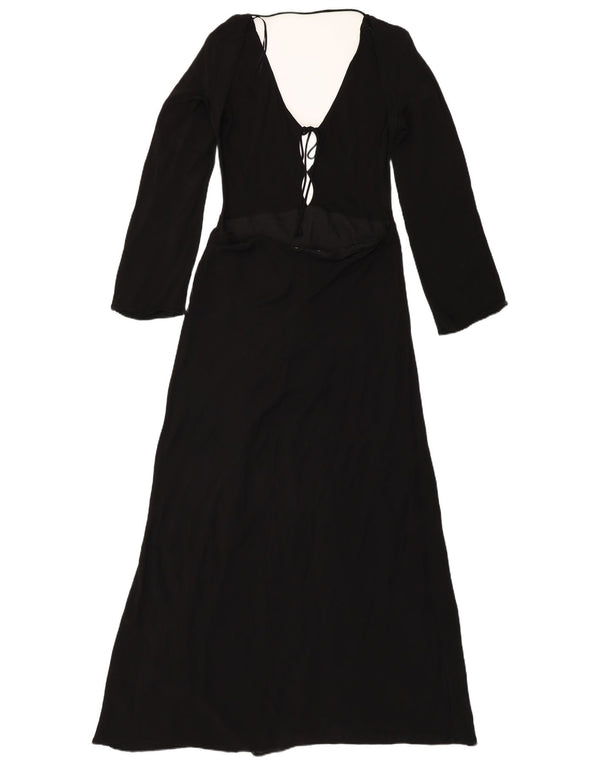 Abito lungo a maniche lunghe da donna ZARA UK 18 XL viscosa nera