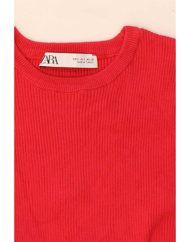 Camicetta corta senza maniche da donna Zara UK 8 piccola rossa