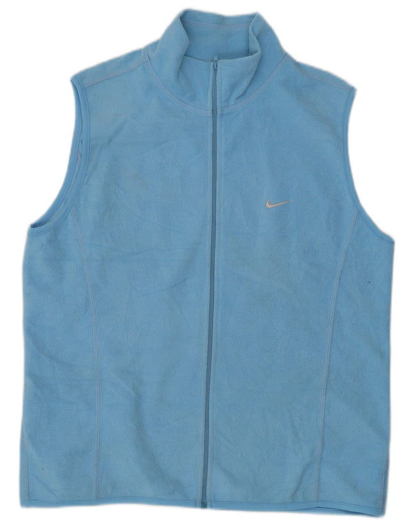 Gilet in pile da donna Nike UK 14 grande blu poliestere