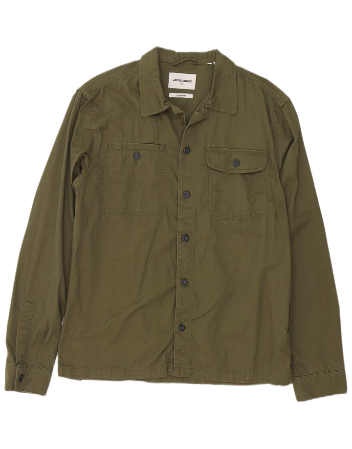 Camicia da uomo Jack & Jones grande in cotone kaki