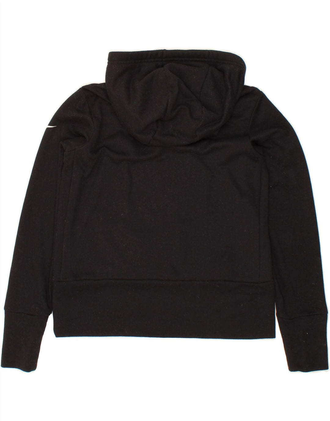 NIKE Womens Dri Fit Graphic Hoodie Jumper UK 10 Small Black Polyester Vintage Nike and Second-Hand Nike from Messina Hembry 
