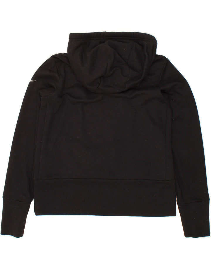 NIKE Womens Dri Fit Graphic Hoodie Jumper UK 10 Small Black Polyester Vintage Nike and Second-Hand Nike from Messina Hembry 