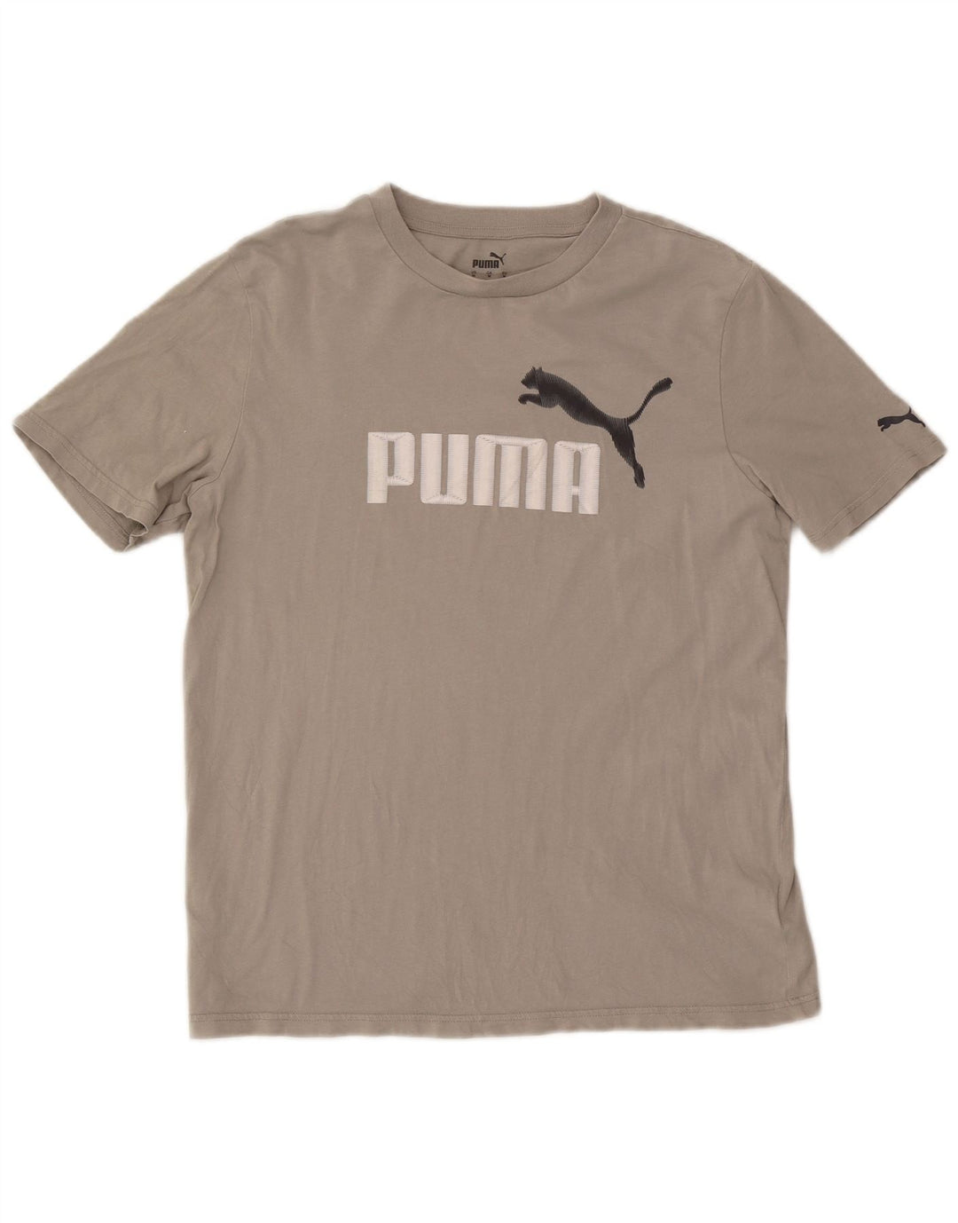 T-shirt grafica da uomo Puma Top in cotone grigio medio