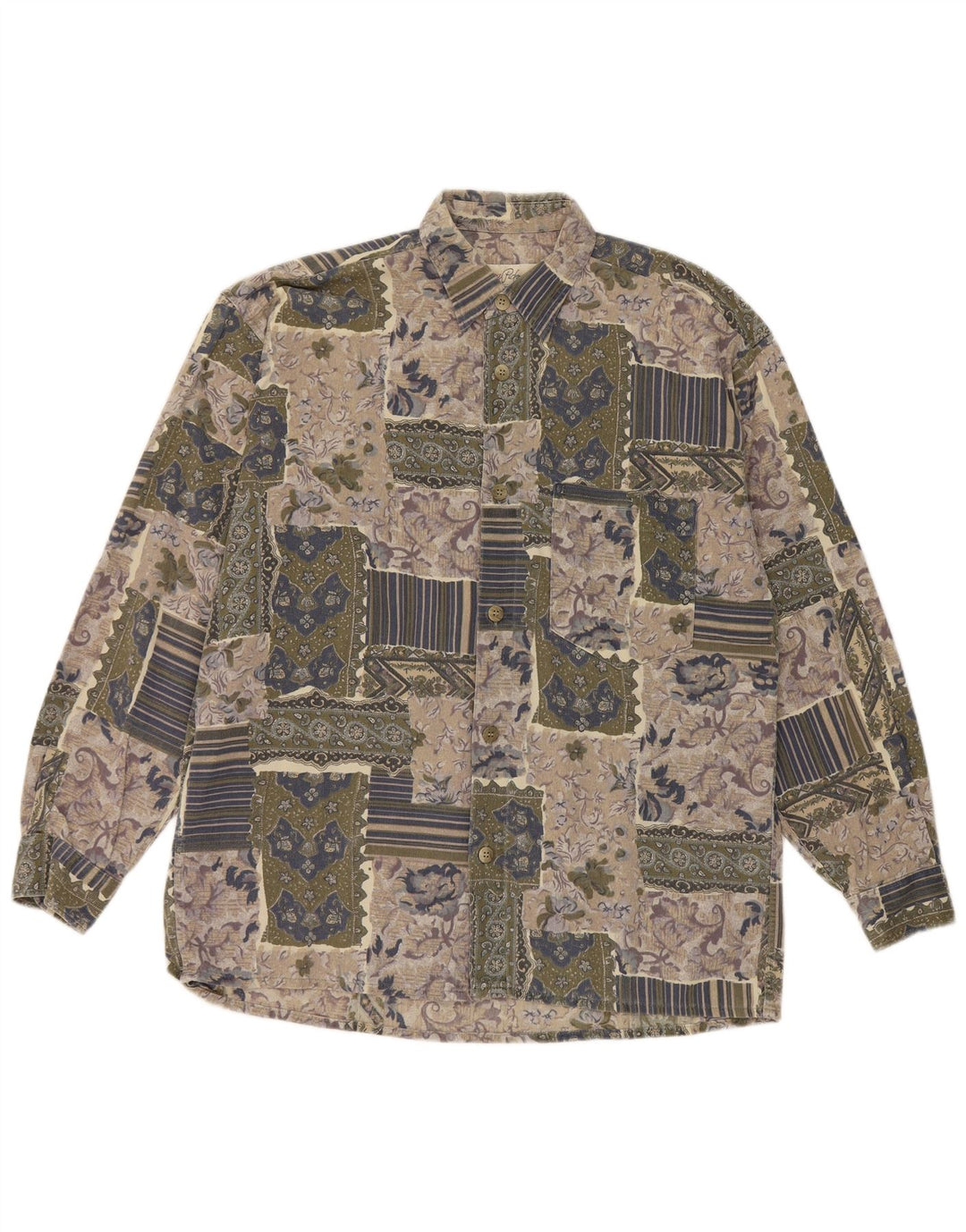 Camicia Hatico da uomo grande patchwork multicolore