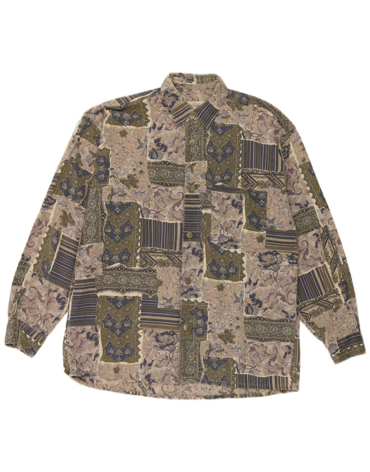 Camicia Hatico da uomo grande patchwork multicolore