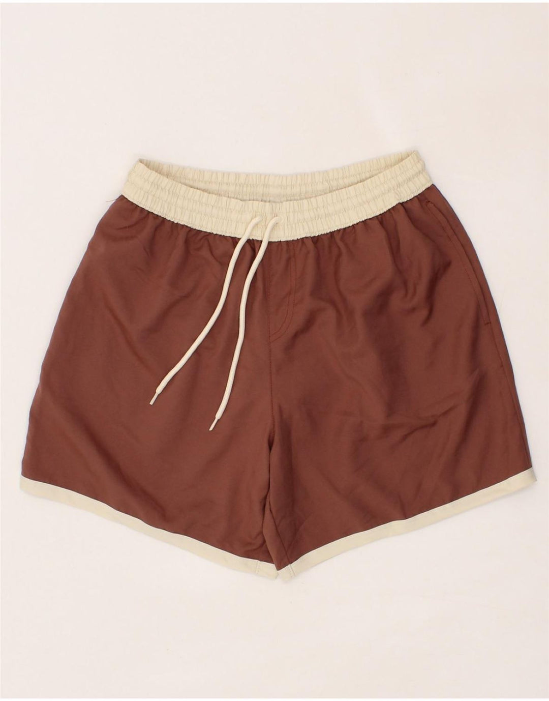 TEZENIS Womens Sport Shorts UK 16 Large  Brown Colourblock Polyester Vintage Tezenis and Second-Hand Tezenis from Messina Hembry 
