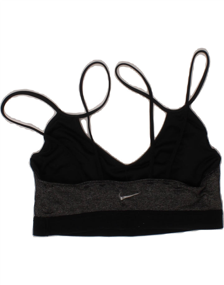 NIKE Womens Sport Bra Top UK 12 Medium Black Flecked Nylon Vintage Nike and Second-Hand Nike from Messina Hembry 