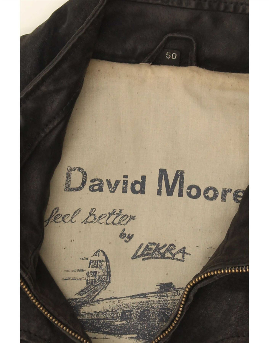 Gilet in pelle da uomo David Moore IT 50 grande nero