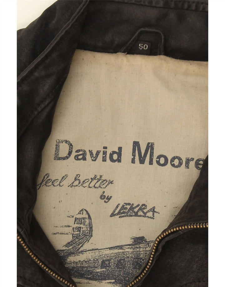 Gilet in pelle da uomo David Moore IT 50 grande nero