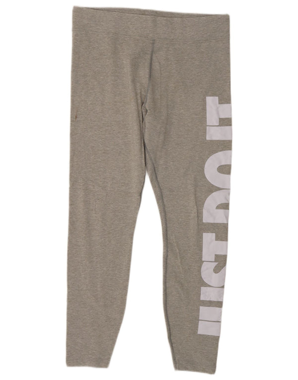 Leggings grafici Nike Crop da donna UK 14 grande cotone chiazzato grigio