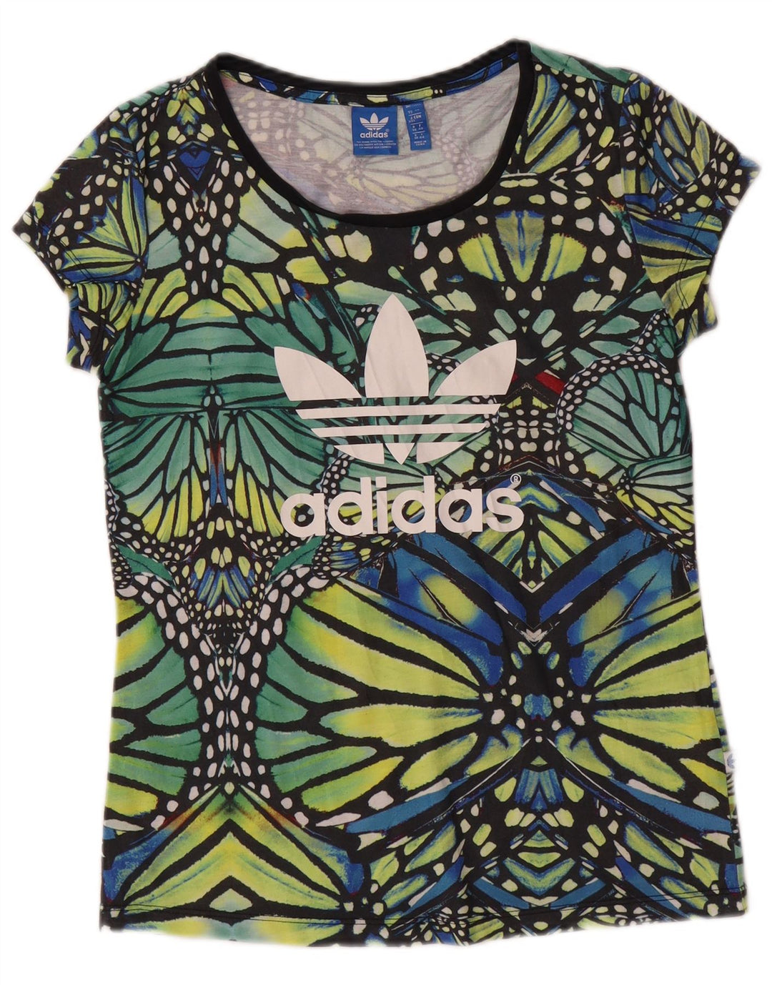 T-shirt grafica da donna Adidas Top UK 12 poliestere verde medio