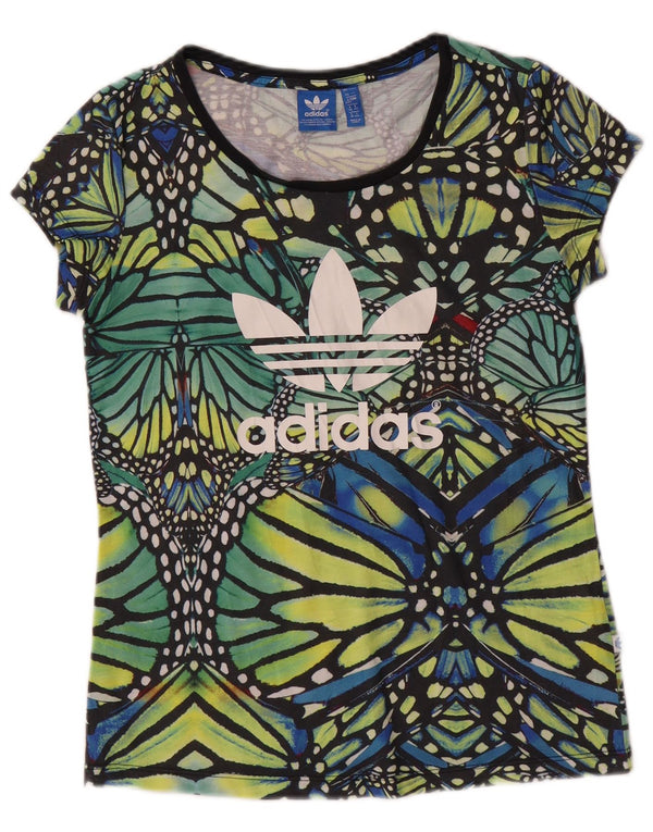 T-shirt grafica da donna Adidas Top UK 12 poliestere verde medio