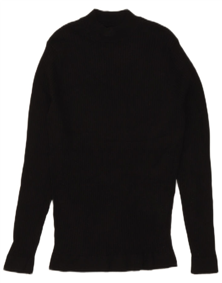 Maglione Zara da uomo con collo dolcevita piccolo in viscosa nera