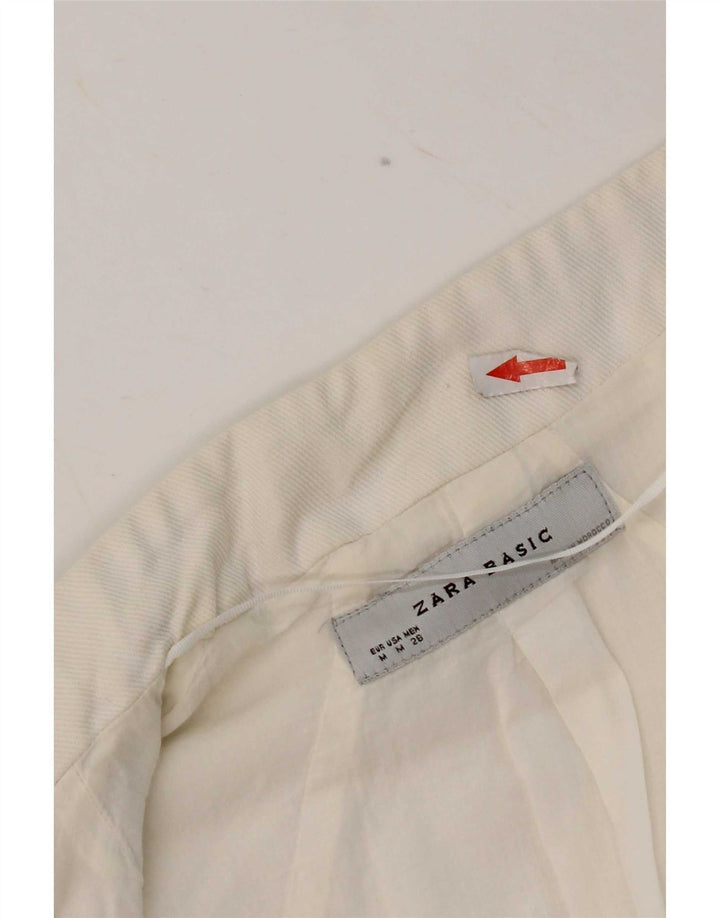 Giacca Bolero aperto da donna Zara UK 12 cotone bianco medio