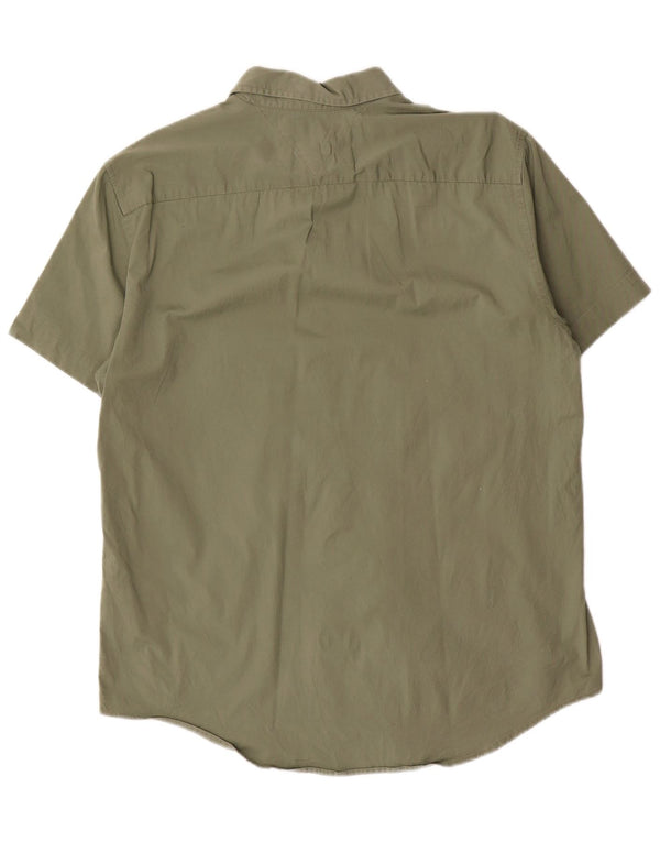 Camicia slim fit a maniche corte da uomo Tommy Hilfiger grande cotone verde