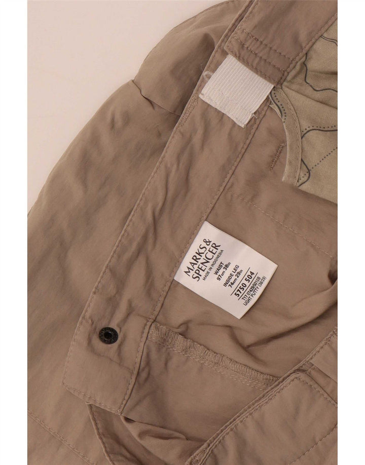 Pantaloncini cargo da uomo Marks & Spencer W38 XL in cotone beige