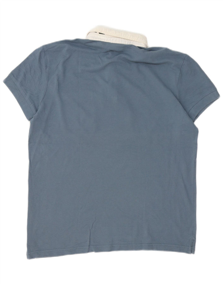 Polo da rugby da uomo Ellesse grande in cotone blu