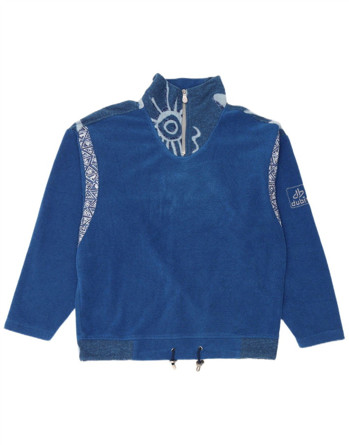 Maglione in pile da uomo con zip e collo Dubin IT 52 Large Blu geometrico in poliestere