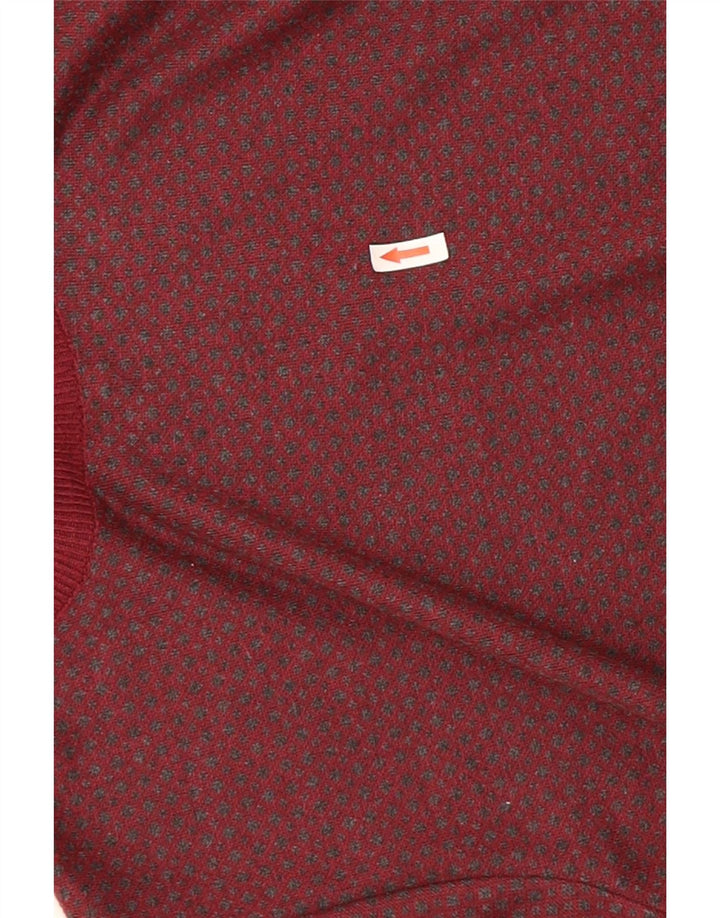 Maglione maglione girocollo da uomo French Connection medio bordeaux maculato