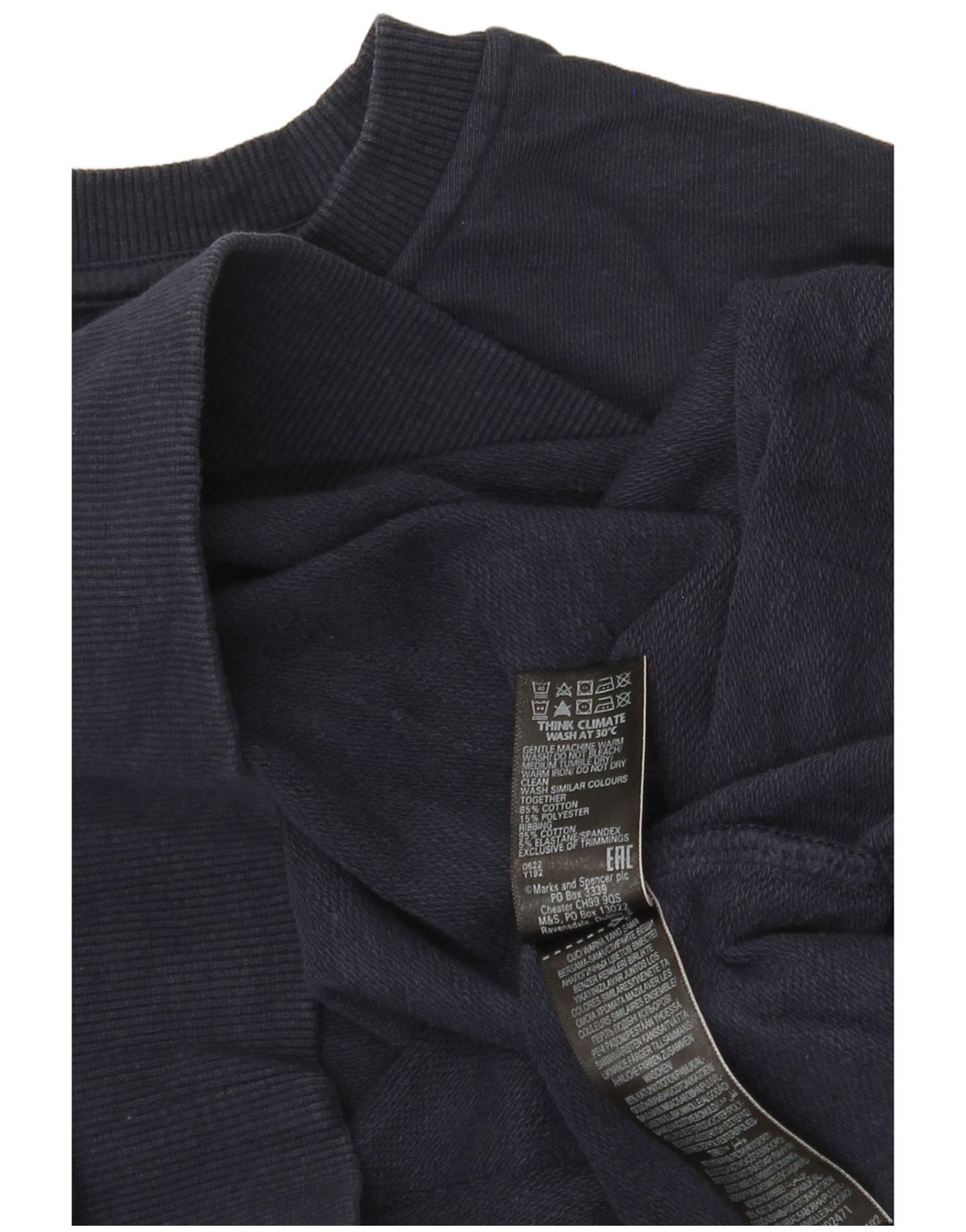 Felpa da donna Marks & Spencer UK 18 XL cotone blu navy