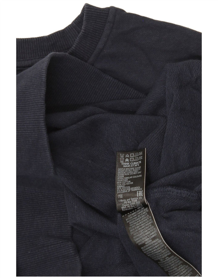 Felpa da donna Marks & Spencer UK 18 XL cotone blu navy
