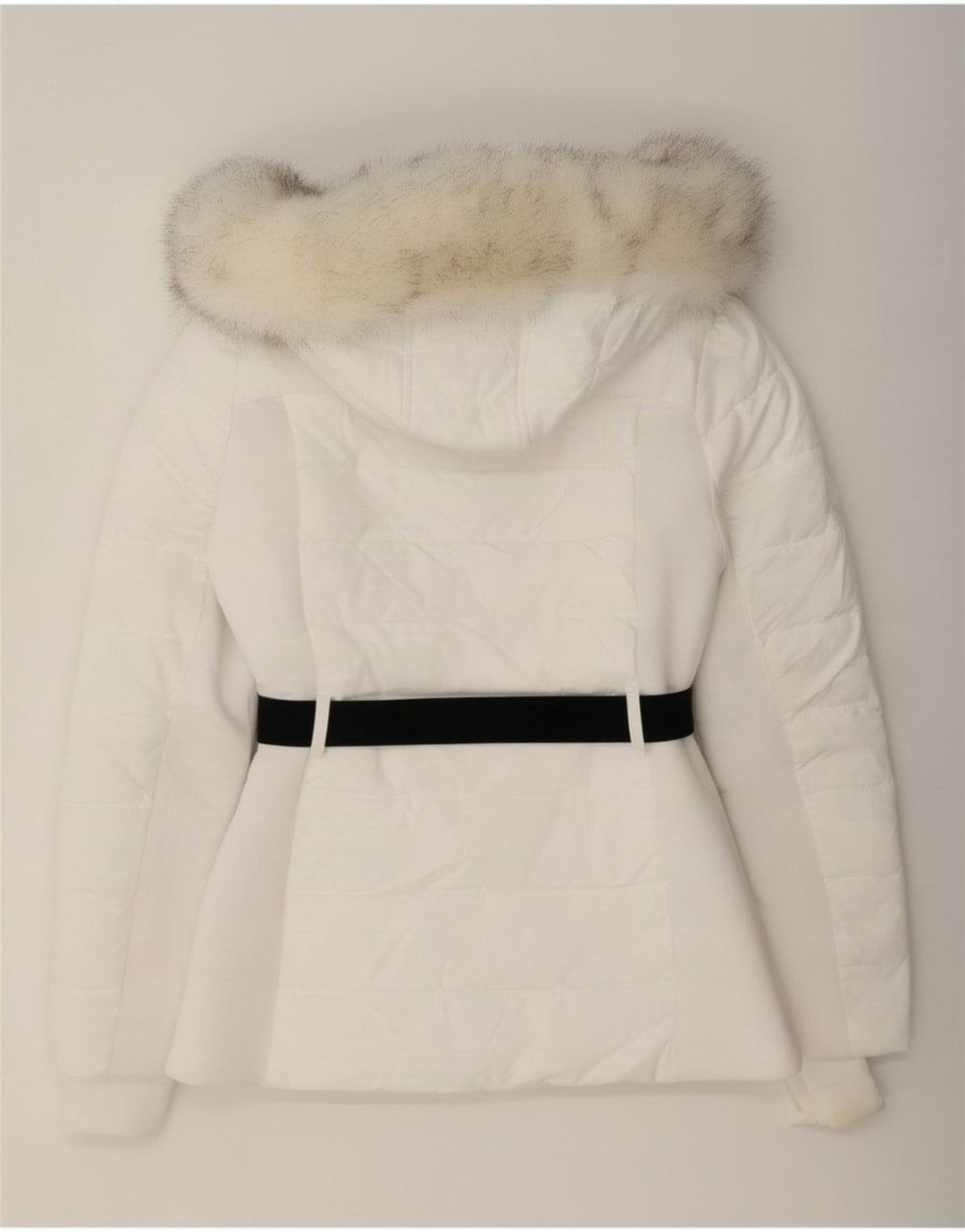 Giacca imbottita con cappuccio da donna Michael Kors UK 10 piccola poliestere bianco