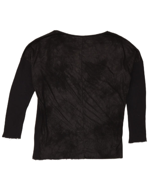 Guess Top oversize da donna a maniche lunghe UK 10 Small Nero