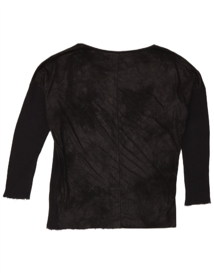 Guess Top oversize da donna a maniche lunghe UK 10 Small Nero