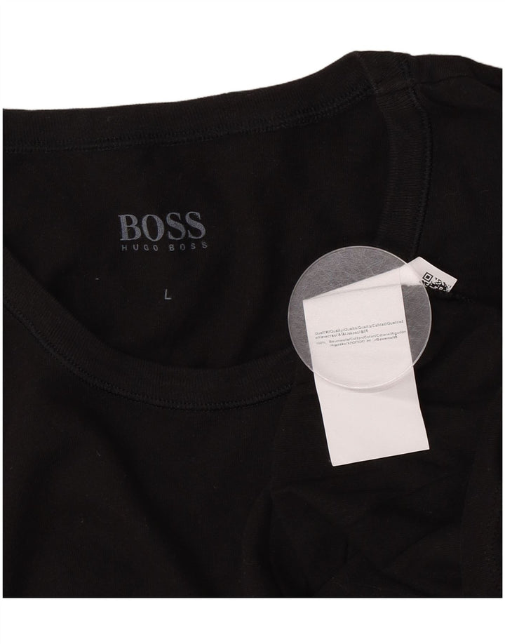 T-shirt da uomo Hugo Boss Top grande in cotone nero