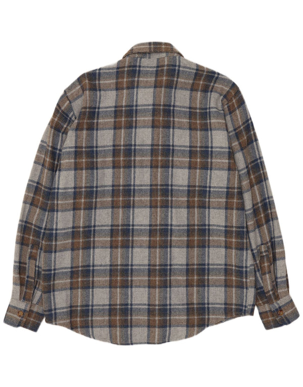 SEA BARRIER Mens Flannel Shirt Medium Grey Check