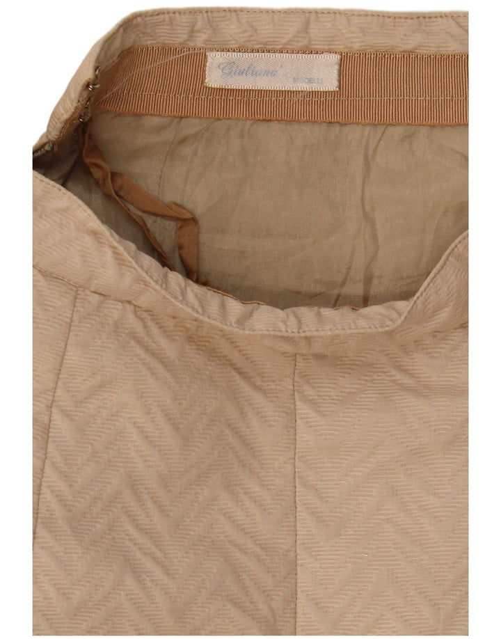 Gonna dritta da donna VINTAGE W27 piccolo Chevron beige