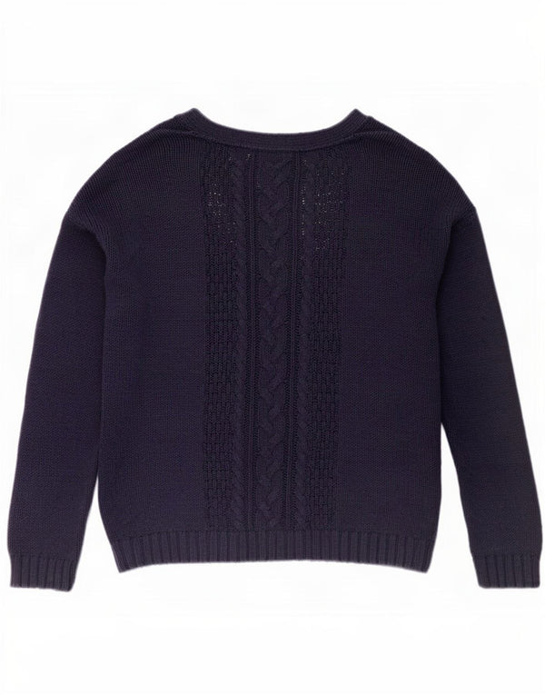 Fat Face Womens Oversized Cardigan Sweater UK 16 Large Navy Blue Cotton