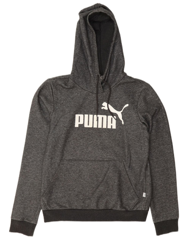 Felpa con cappuccio grafica da donna Puma UK 10 piccola in cotone grigio