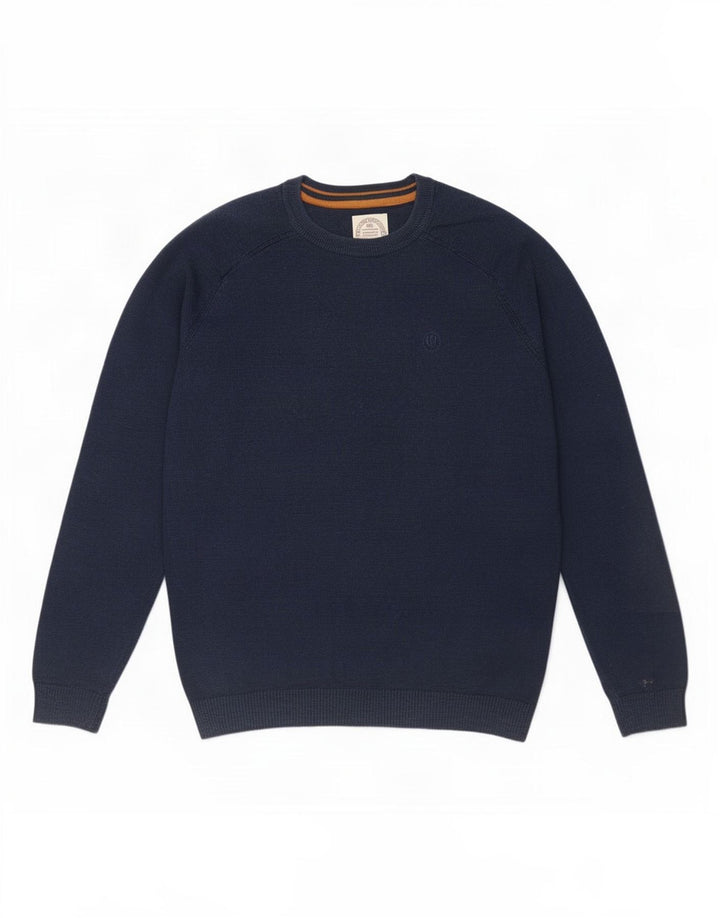 Maglione maglione girocollo da uomo Fat Face cotone medio blu navy