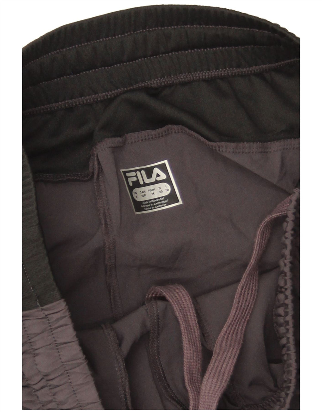 Pantaloni da tuta da uomo Fila in poliestere color block grigio medio