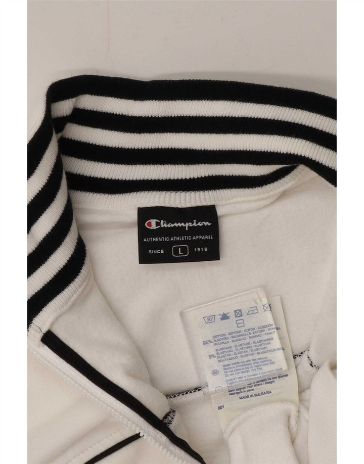 Giacca da tuta da donna Champion UK 14 grande cotone bianco