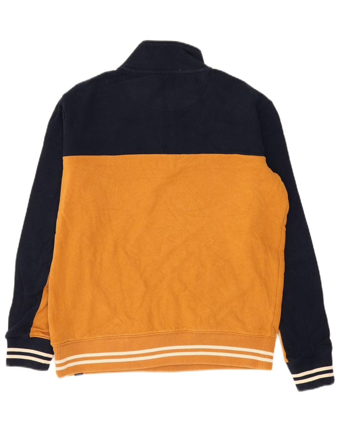 Felpa da uomo Marks & Spencer con zip e collo, grande, color block giallo
