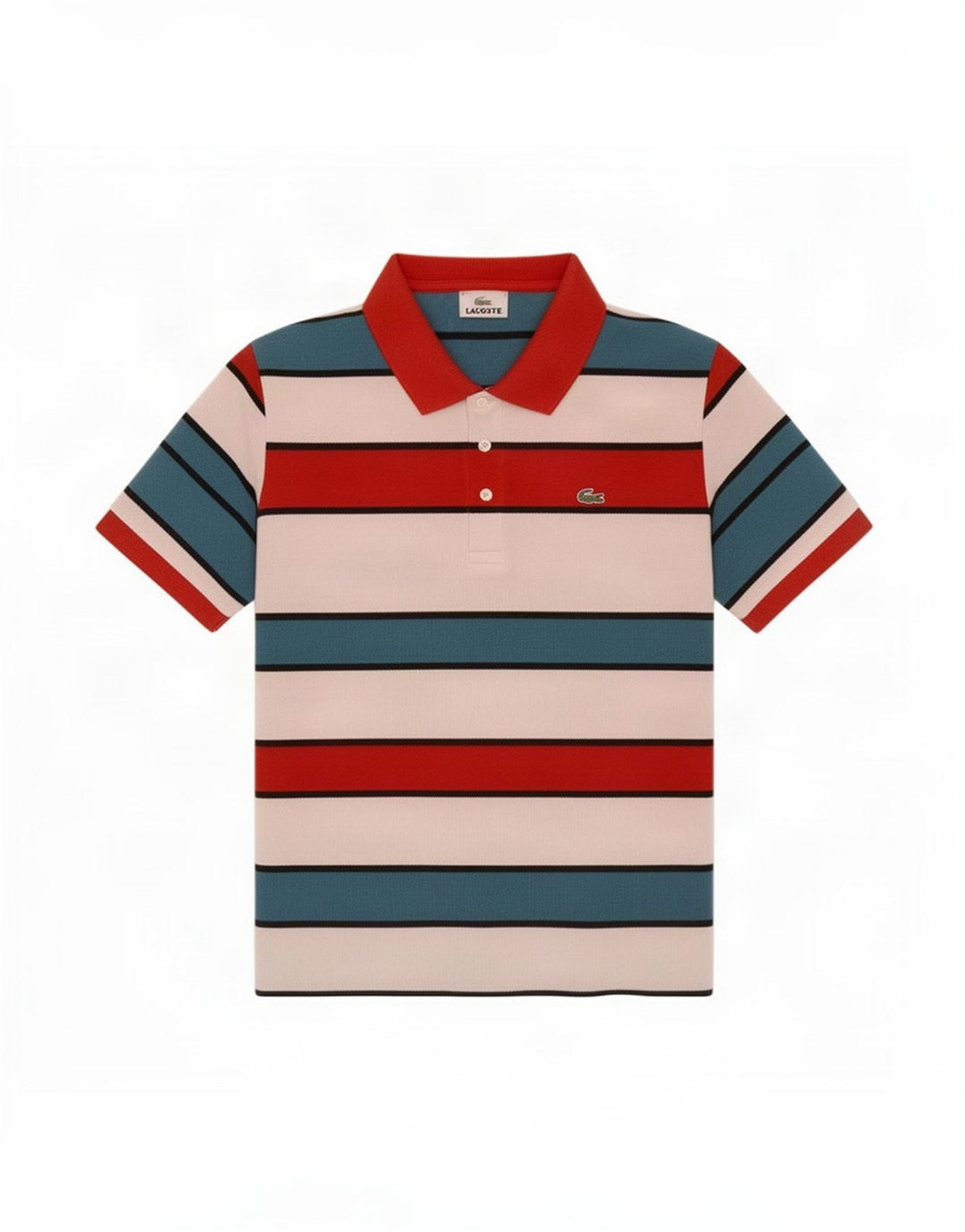 Polo da uomo Lacoste taglia 4 media in cotone a righe multicolore