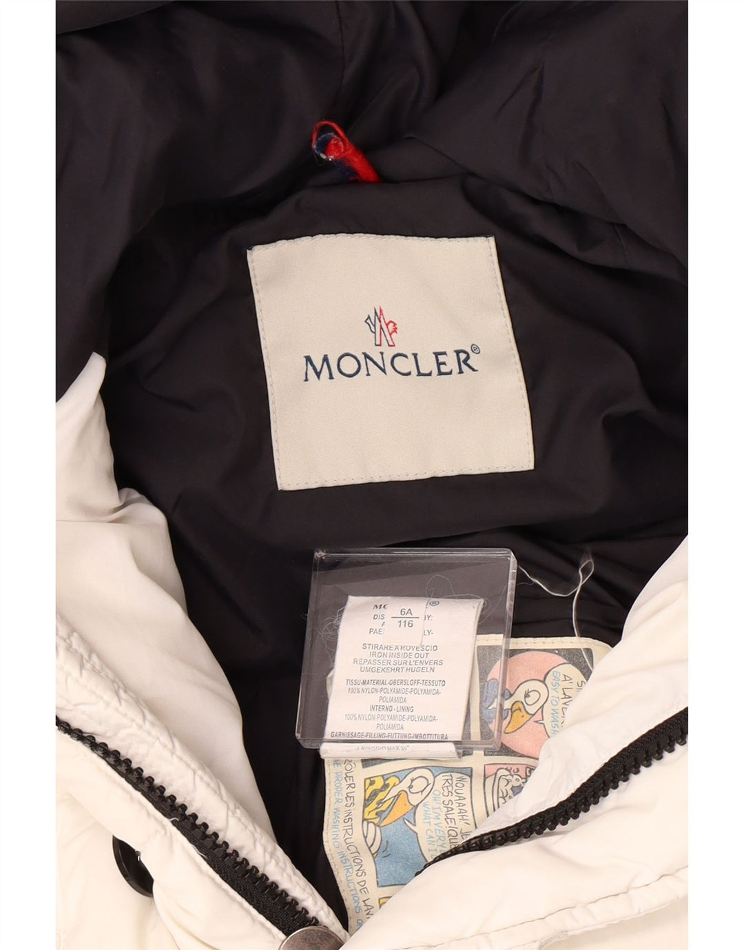 MONCLER Piumino Bambina con Cappuccio 5-6 Anni Nylon Bianco