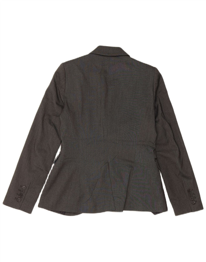 Giacca blazer a 1 bottone da donna Zara UK 12 Poliestere grigio medio