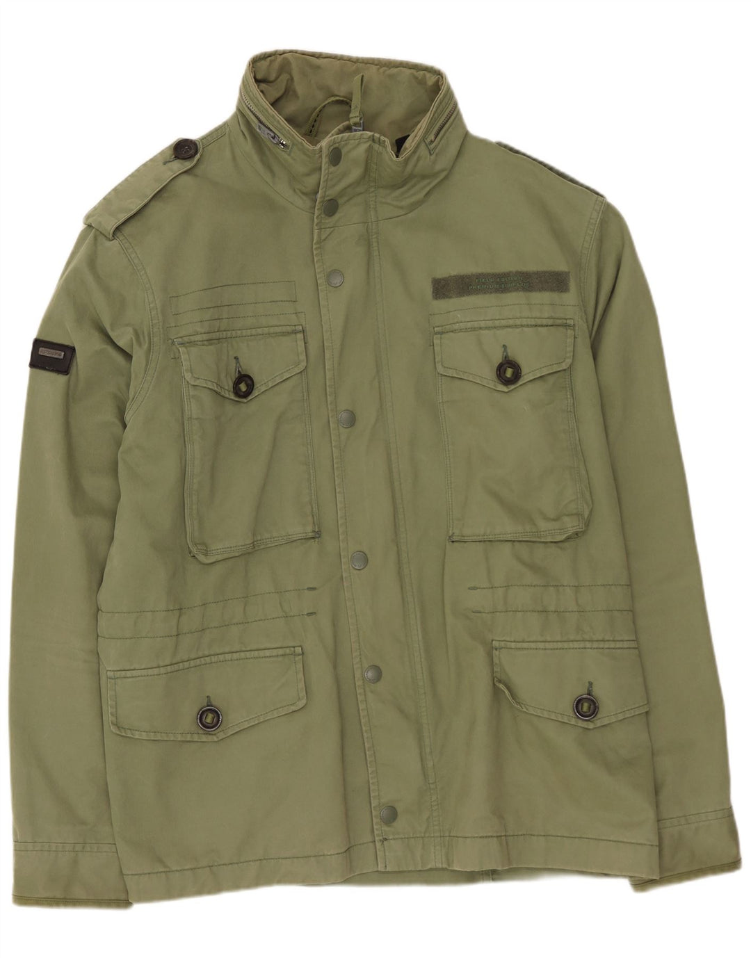 Giacca militare da uomo SUPERDRY UK 40 grande cotone verde