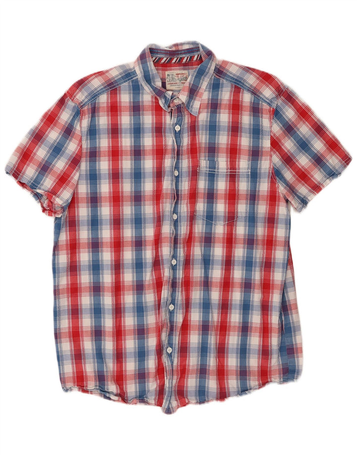 Camicia a maniche corte da uomo Wrangler grande in cotone a quadri multicolore