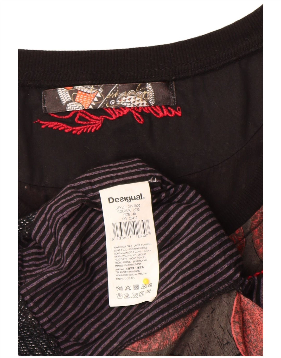 Desigual Abito da donna a linea A con grafica EU 40 Patchwork marrone medio