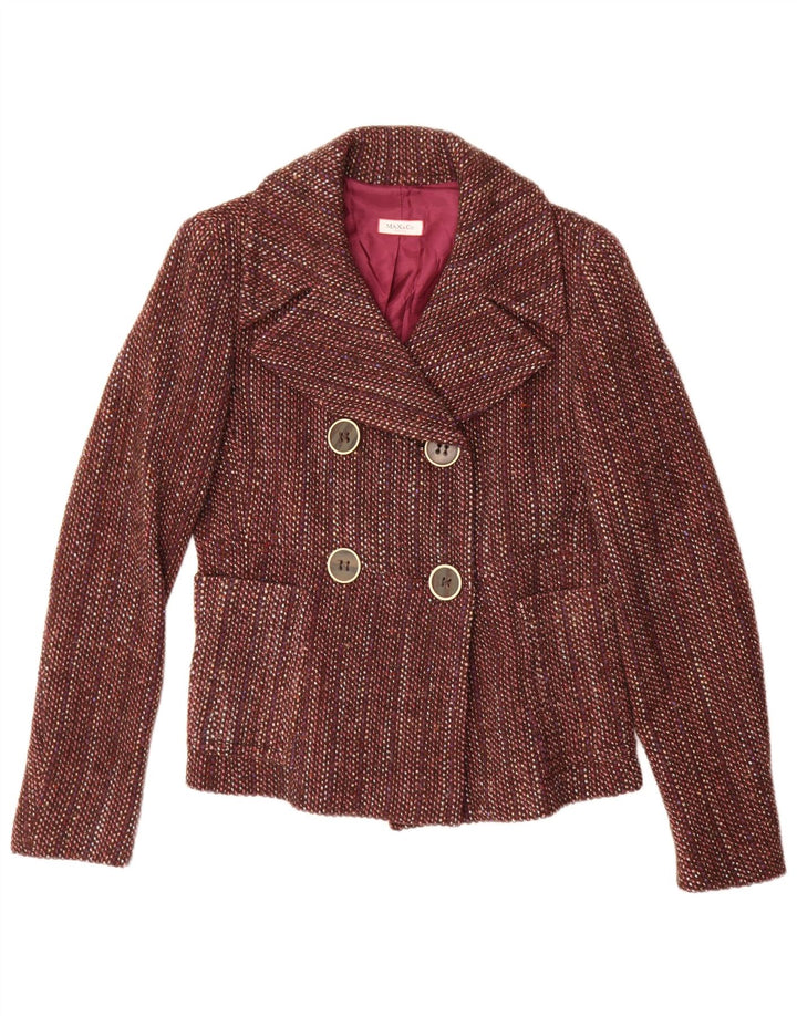 Max & Co. Giacca blazer doppiopetto da donna UK 12 Marrone medio screziato