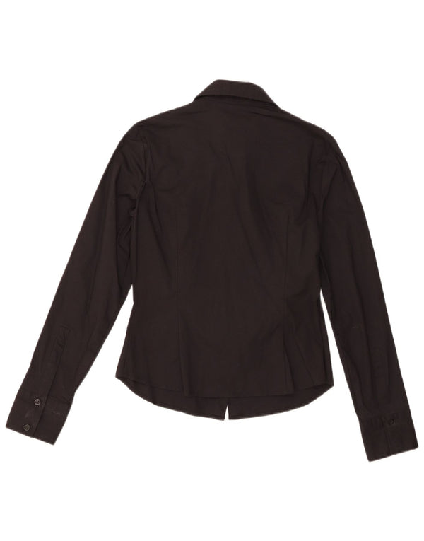Camicia da smoking da donna Benetton UK 10 piccola in cotone nero